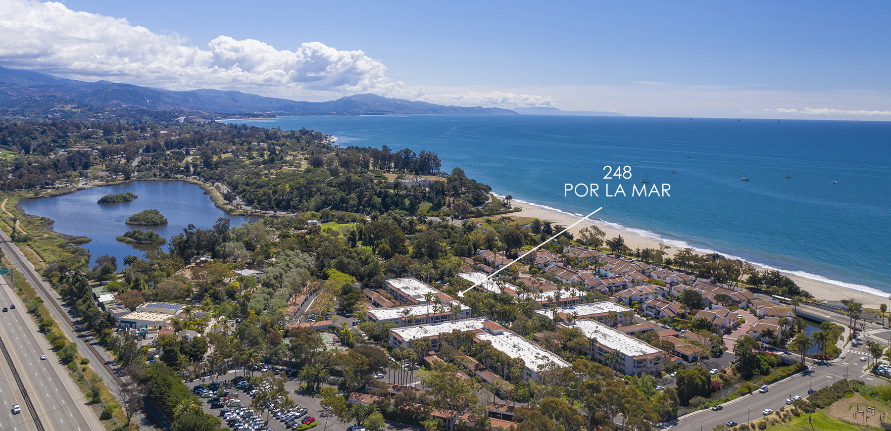Aerial down coast labeled