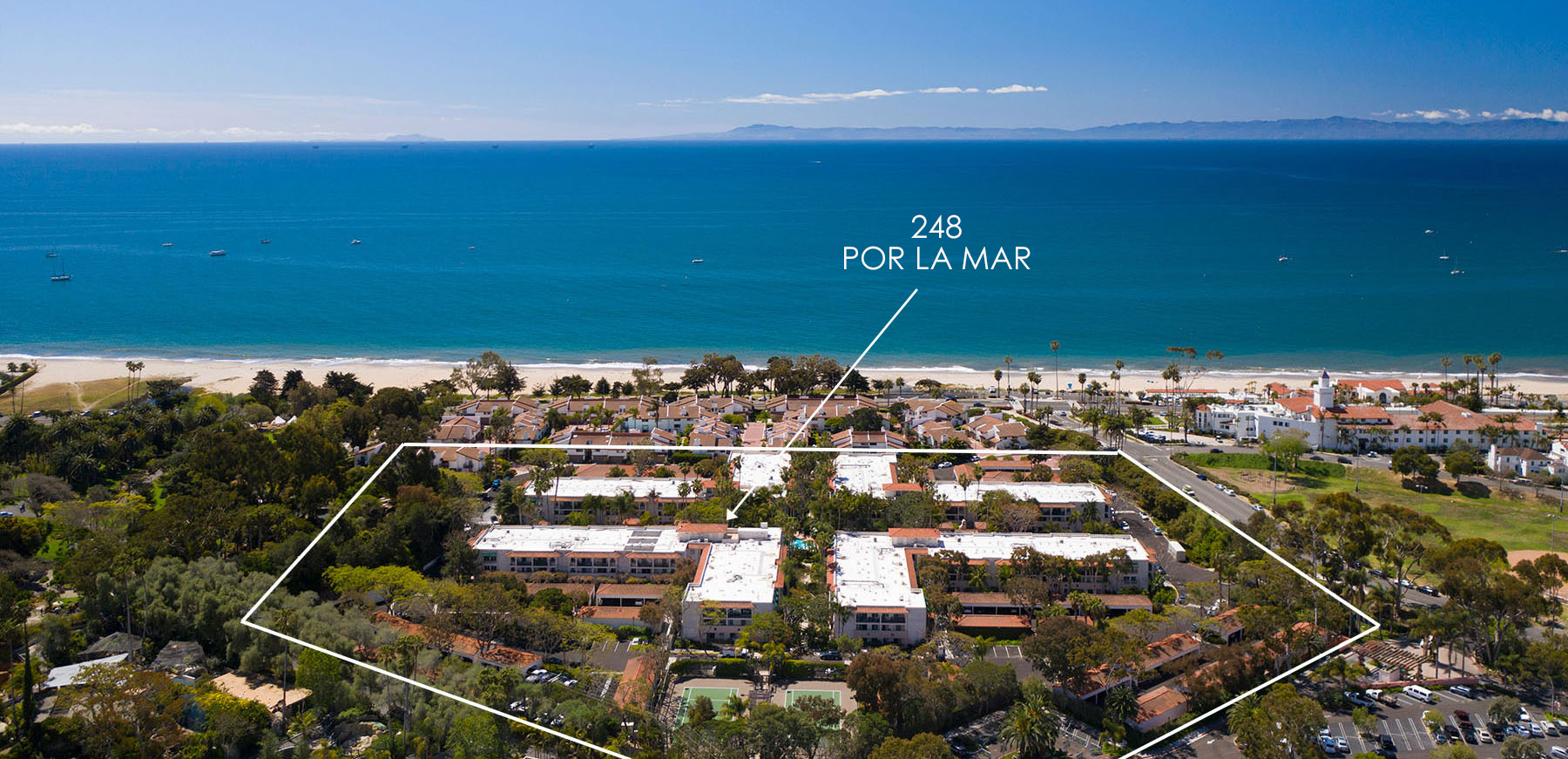 Aerial toward ocean labeled