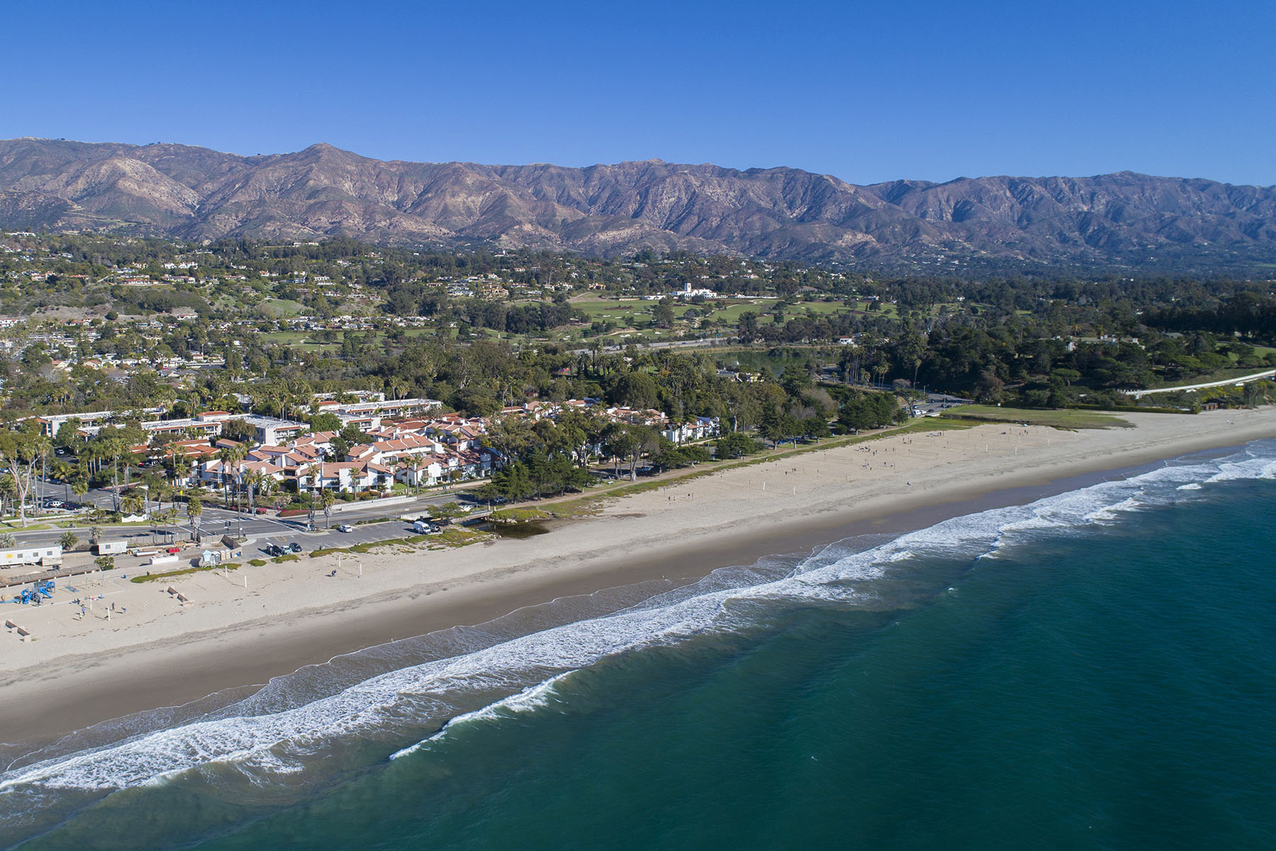 Aerial with mountains